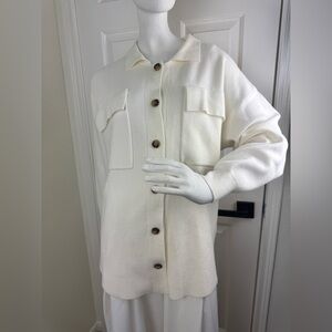 Cherry Cloth Women's Cream Button-Up Jacket. H30